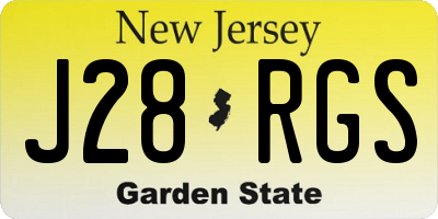 NJ license plate J28RGS