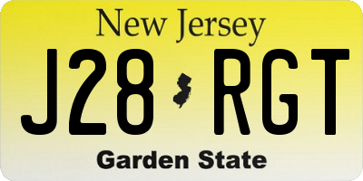 NJ license plate J28RGT