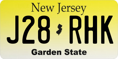 NJ license plate J28RHK