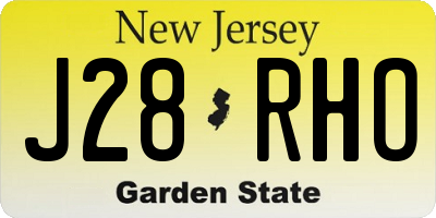 NJ license plate J28RHO