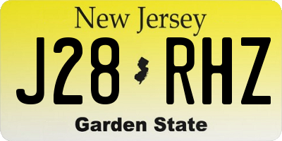 NJ license plate J28RHZ