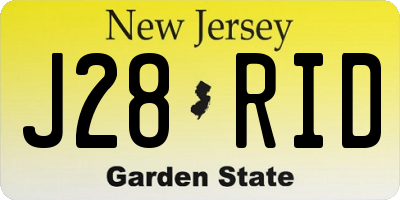 NJ license plate J28RID