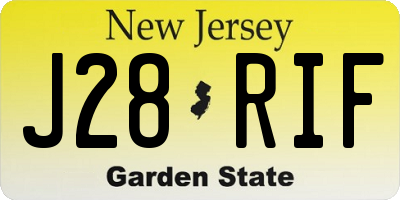 NJ license plate J28RIF