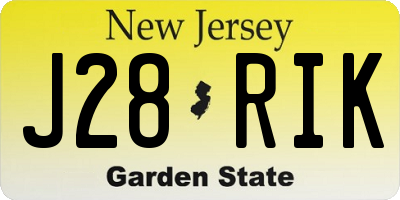 NJ license plate J28RIK