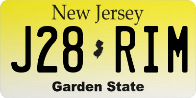 NJ license plate J28RIM