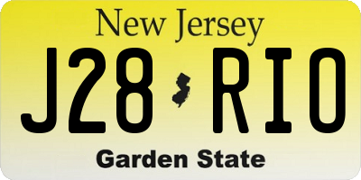 NJ license plate J28RIO
