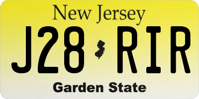 NJ license plate J28RIR