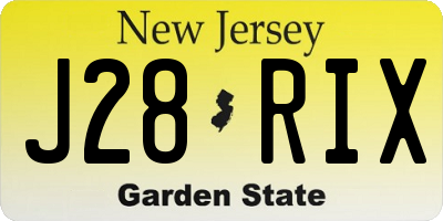 NJ license plate J28RIX