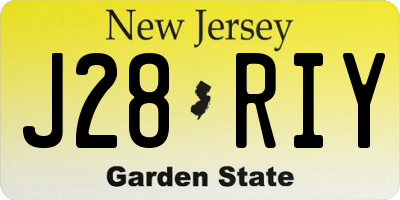 NJ license plate J28RIY