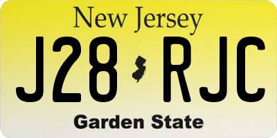 NJ license plate J28RJC