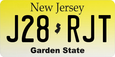 NJ license plate J28RJT