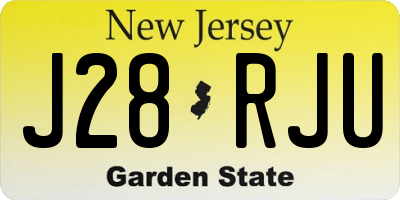 NJ license plate J28RJU