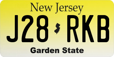 NJ license plate J28RKB