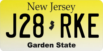 NJ license plate J28RKE
