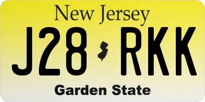 NJ license plate J28RKK