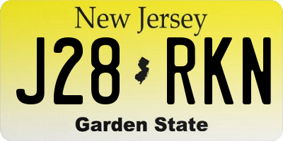 NJ license plate J28RKN