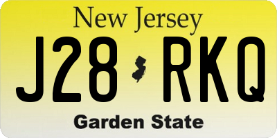 NJ license plate J28RKQ