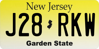NJ license plate J28RKW