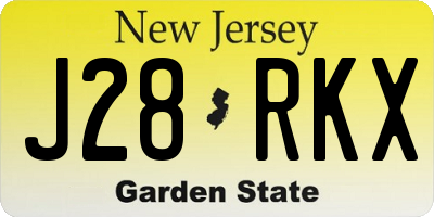 NJ license plate J28RKX