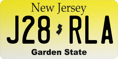 NJ license plate J28RLA