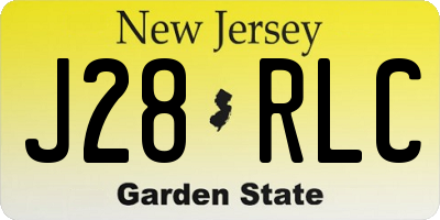 NJ license plate J28RLC