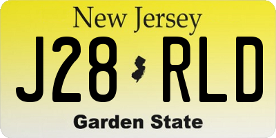 NJ license plate J28RLD