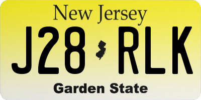 NJ license plate J28RLK