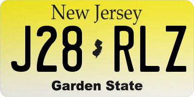 NJ license plate J28RLZ