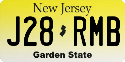 NJ license plate J28RMB