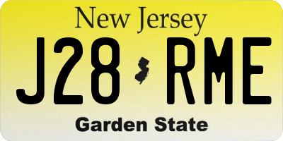 NJ license plate J28RME