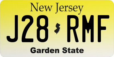 NJ license plate J28RMF