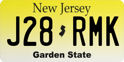 NJ license plate J28RMK