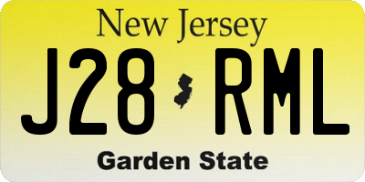 NJ license plate J28RML