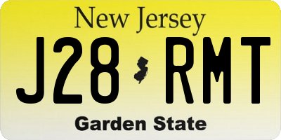 NJ license plate J28RMT