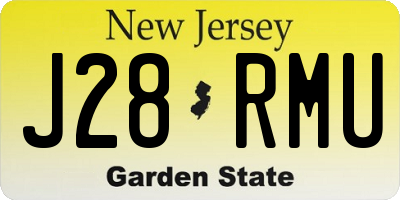 NJ license plate J28RMU