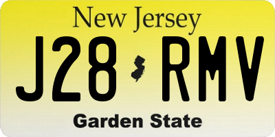 NJ license plate J28RMV