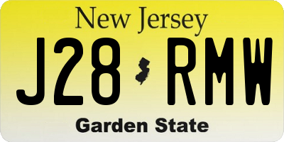 NJ license plate J28RMW