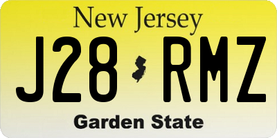 NJ license plate J28RMZ