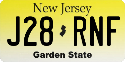 NJ license plate J28RNF
