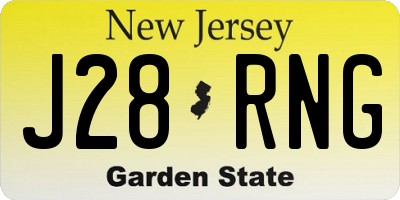 NJ license plate J28RNG