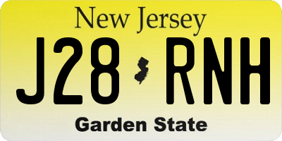 NJ license plate J28RNH