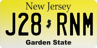 NJ license plate J28RNM