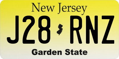 NJ license plate J28RNZ