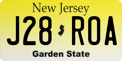 NJ license plate J28ROA