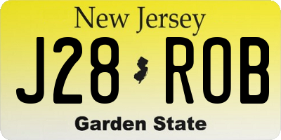 NJ license plate J28ROB