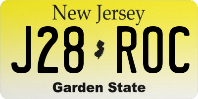 NJ license plate J28ROC