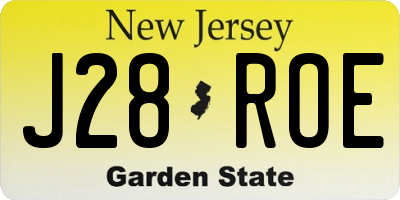 NJ license plate J28ROE