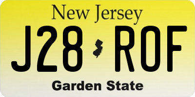 NJ license plate J28ROF