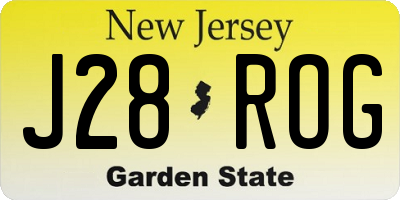 NJ license plate J28ROG