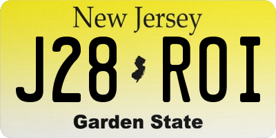 NJ license plate J28ROI